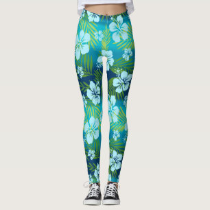 Kalani Gefärbte Krawatte Blend Tropischer Hibiskus Leggings