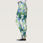 Kalani Gefärbte Krawatte Blend Tropischer Hibiskus Leggings (Links)