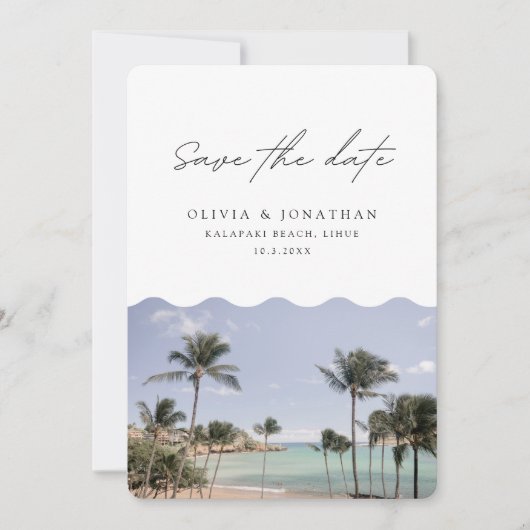 Kalapaki Beach Save the Date Lihue Wedding Einladung (Vorderseite)