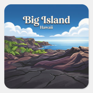 Kalapana-Lavafelder Hawaii Quadratischer Aufkleber