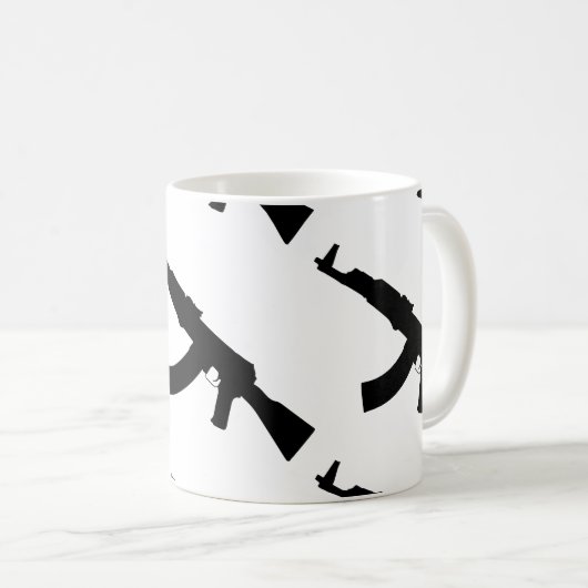 Kalashnikov ak 47 Silhouette Kaffeetasse (VorderseiteRechts)