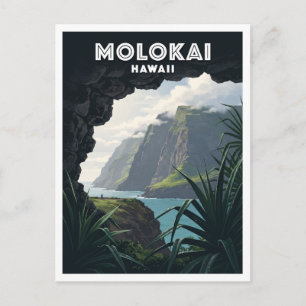 Kalaupapa-Halbinsel Meeresklippen Kaunakakai Hawai Postkarte