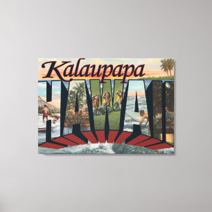Kalaupapa, Hawaii - große Buchstabe-Szenen Leinwanddruck