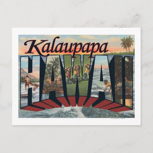 Kalaupapa, Hawaii - Große Buchstabenszenen Postkarte (Vorderseite)