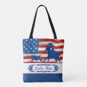 Kalb, das amerikanische Flaggen-Rodeo-Mama oder Tasche (Rückseite)