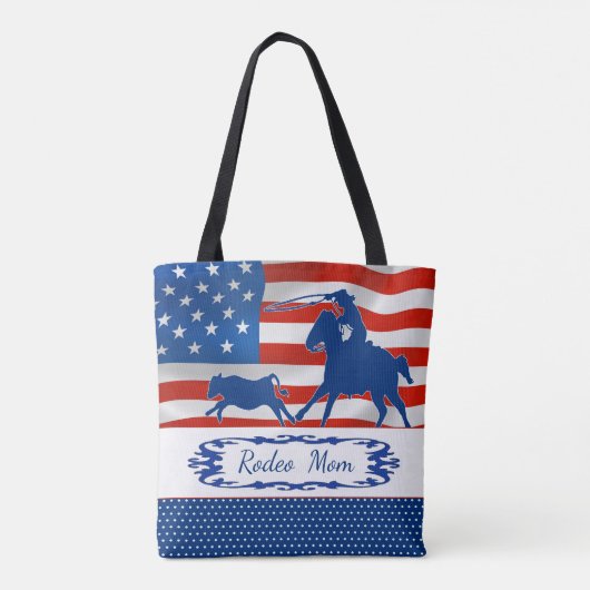 Kalb, das amerikanische Flaggen-Rodeo-Mama oder Tasche (Rückseite)