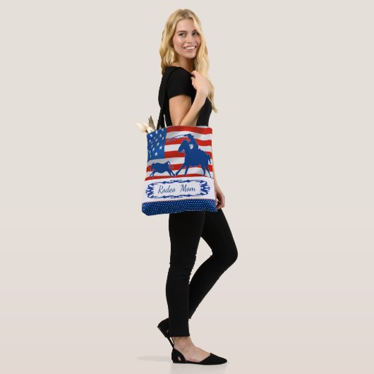 Kalb, das amerikanische Flaggen-Rodeo-Mama oder Tasche (Am Model)