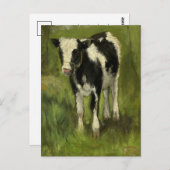 Kalb, Gepunktet Schwarz und Weiß | Geo Poggenbeek Postkarte (Vorne/Hinten)