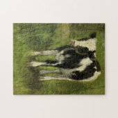 Kalb, Gepunktet Schwarz und Weiß | Geo Poggenbeek Puzzle (Horizontal)