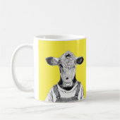 Kalb in Dungaree (Retro-Gelb) Kaffeetasse (Links)