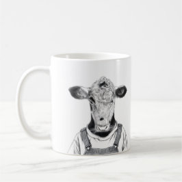 Kalb in Dungaree (Schnee) Kaffeetasse