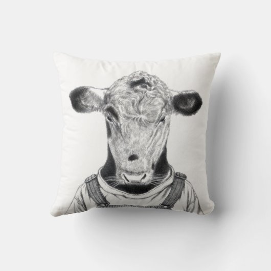 Kalb in Dungaree (Schnee) Kissen (Rückseite)