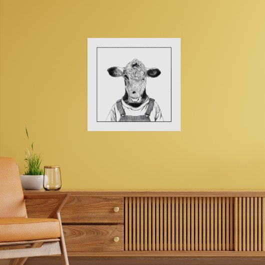 Kalb in Dungaree (Schnee) Poster (Wohnzimmer 2)