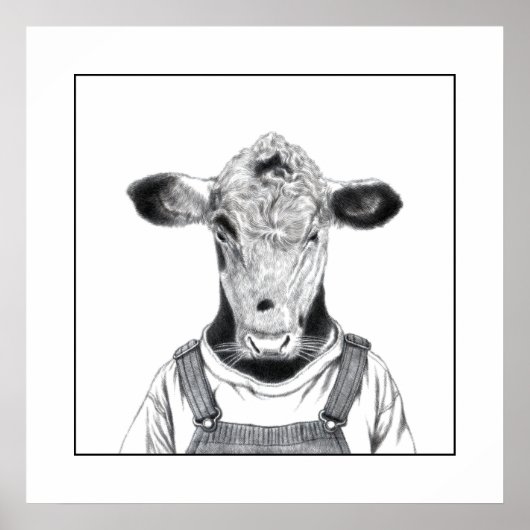 Kalb in Dungaree (Schnee) Poster (Vorne)