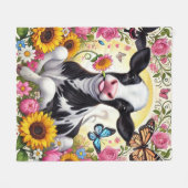 Kalb in einem pulsierenden Flora- und Schmetterlin Fleecedecke (Vorderseite (Horizontal))