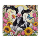 Kalb in einem pulsierenden Flora- und Schmetterlin Schneidebrett (Vorderseite)