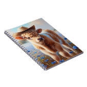 Kalb mit Cowboy-Hut in Weide Notizblock (Rechte Seite)