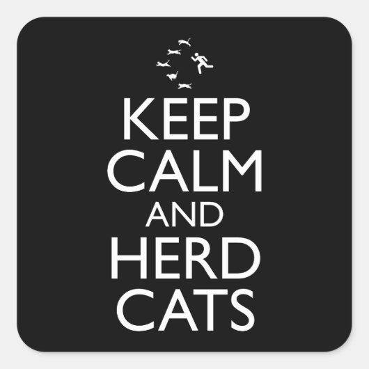 Kalb- und Herdkatzen behalten Quadratischer Aufkleber (Vorderseite)
