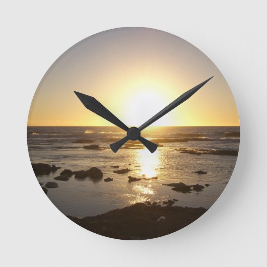 Kalbarri Beach Sunset  Runde Wanduhr (Vorderseite)