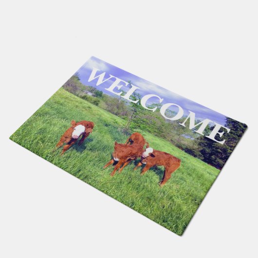 Kälber Begrüßungsmatte Fußmatte (Schrägansicht)