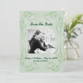 Kale Abstrakt Swirr Border Save the Date flache Ka (Stehend Vorderseite)