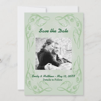 Kale Abstrakt Swirr Border Save the Date flache Ka