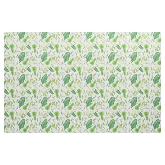 Kale Celery Peas Wasserfarbe Gemüse Küche Stoff (Fat Quarter (45,7 x 55,9 cm))