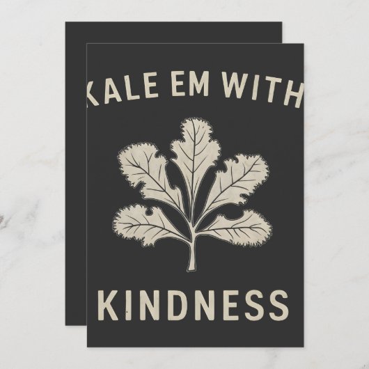 Kale Em mit Kindness Funny Pun Veggies Vegan Save The Date (Vorne/Hinten)