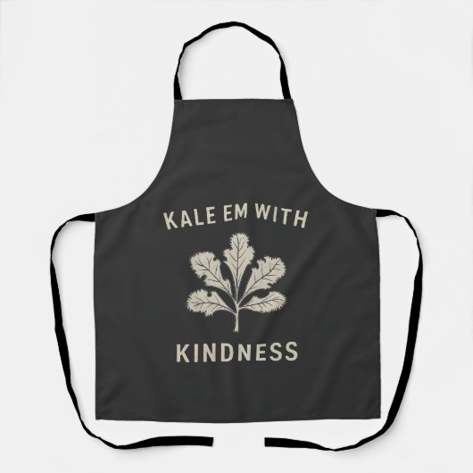 Kale Em mit Kindness Funny Pun Veggies Vegan Schürze (Vorderseite)