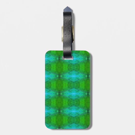 Kale Ikat Greenleaf Gepäckanhänger (Rückseite vertikal)