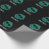 Kale in It Funny Veggie Kale Pun Dark BG Geschenkpapier (Ecke)