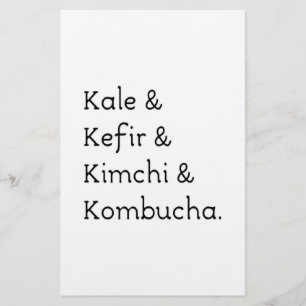Kale Kefir Kimchi Kombucha Briefpapier