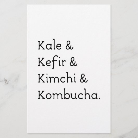 Kale Kefir Kimchi Kombucha Briefpapier (Vorderseite)