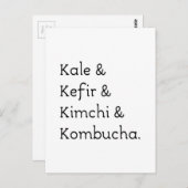 Kale Kefir Kimchi Kombucha Postkarte (Vorne/Hinten)