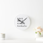 Kale Kefir Kimchi Kombucha Runde Wanduhr (Zuhause)
