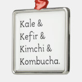 Kale Kefir Kimchi Kombucha Silbernes Ornament (Links)