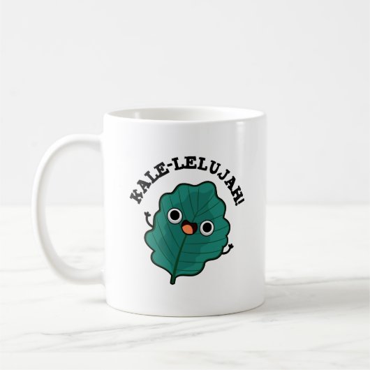 Kale-lelujah Funny Veggie Kale Pun Kaffeetasse (Links)