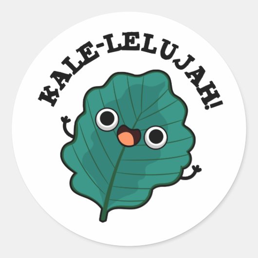 Kale-lelujah Funny Veggie Kale Pun Runder Aufkleber (Vorderseite)