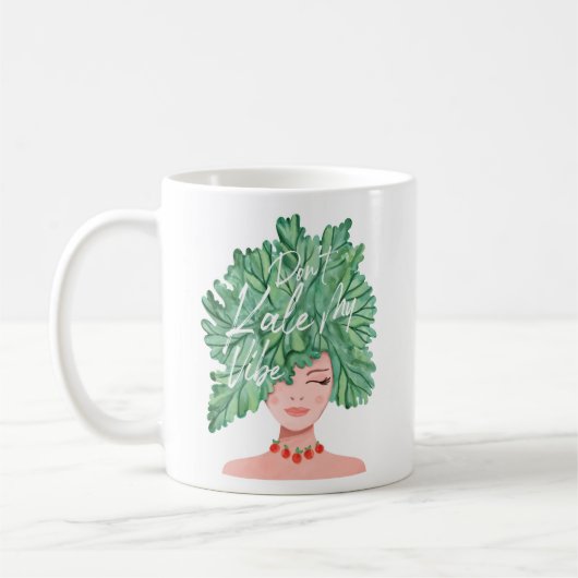 Kale meine Vibe Watercolor Kale Beauty Woman Kaffeetasse (Links)