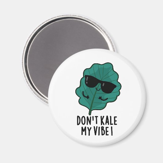 Kale My Vibe Funny Veggie Pun Magnet (Vorderseite/Rückseite)
