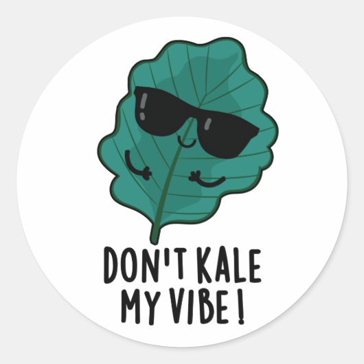 Kale My Vibe Funny Veggie Pun Runder Aufkleber (Vorderseite)