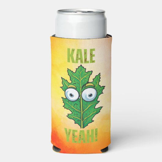 Kale Yeah Funny Veggie Pun 12oz Selters Dosenkühler (Seltzer Vorderseite)