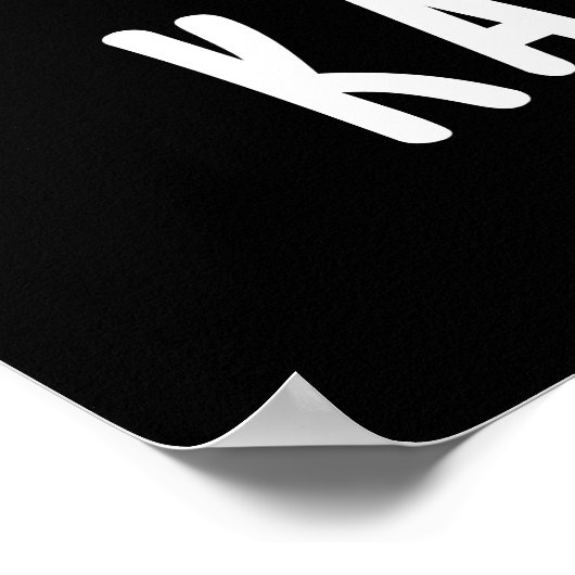 Kale Yeah Funny Veggie Pun Dark BG Poster (Ecke)