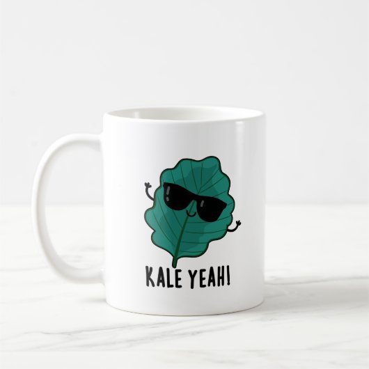 Kale Yeah Funny Veggie Pun Kaffeetasse (Links)