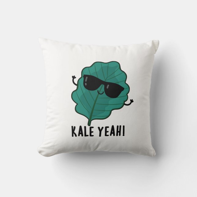 Kale Yeah Funny Veggie Pun Kissen (Vorderseite)
