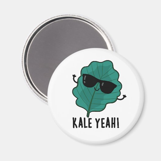 Kale Yeah Funny Veggie Pun Magnet (Vorderseite/Rückseite)