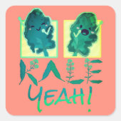 Kale Yeah - Punny Garden Card Square Sticker (Vorderseite)