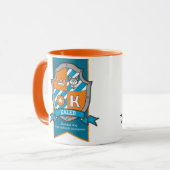 Kaleb Buchstabe K Wappen orange aquamarine Bezeich Tasse (Vorderseite Links)
