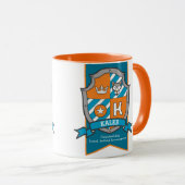 Kaleb Buchstabe K Wappen orange aquamarine Bezeich Tasse (VorderseiteRechts)