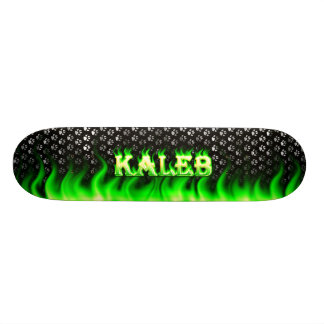 Kaleb grüner Feuer- und Flammen-Skateboardentwurf Skateboard